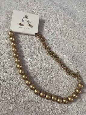 Ete - Gold Tone Necklace and Earring Set